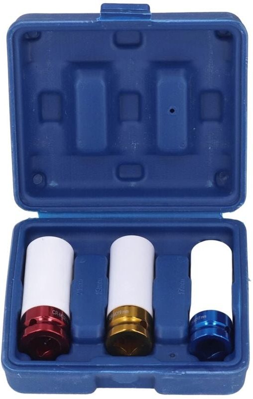3-teiliger Radmutternschlüsselsatz aus farbigem Chrom-Molybdän-Legierungsstahl für 17-mm-, 19-mm- und 21-mm-Radmuttern, ...