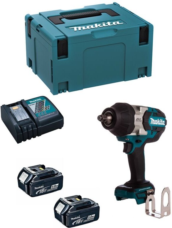 Makita - Schlagbolzenmaschine 18 v Li-Ion 5 Ah 1000 Nm - DTW1002RTJ