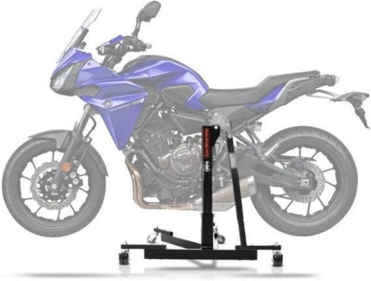 Zentrale Motorradhebebühne - ConStands Power-Evo - Kompatibel mit Yamaha MT-07 Tracer 16-24 - Tragfähigkeit 300 kg - Lei...