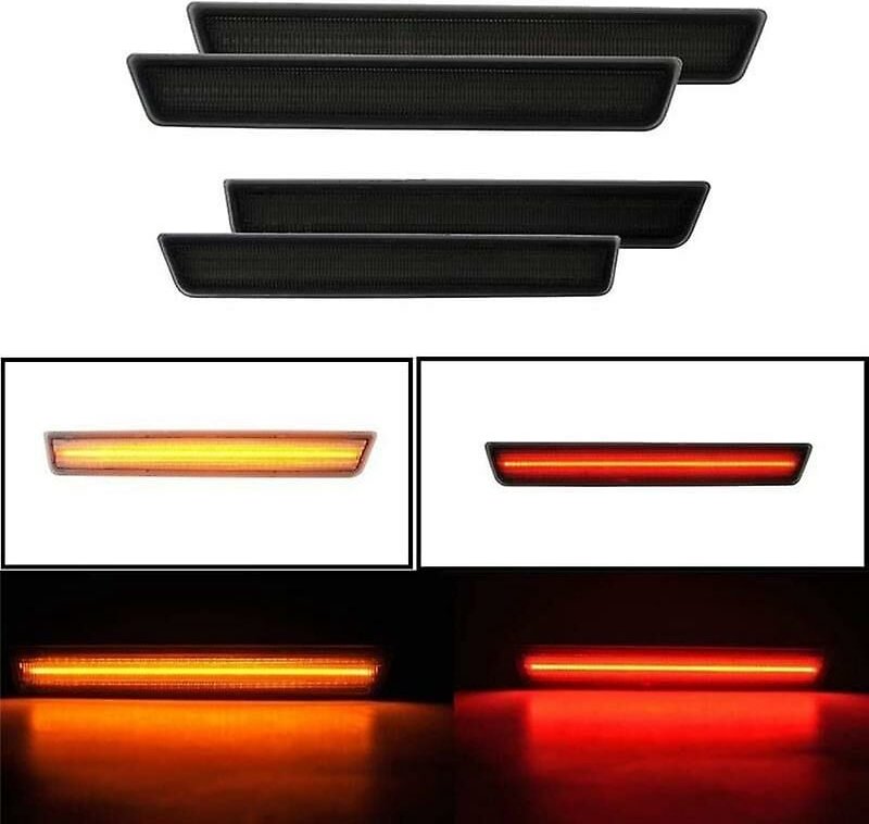 Rote LED-Seitenmarkierungsleuchte für 2015–2021, Rauchlinse, LED-Seitenmarkierungsleuchten-Set