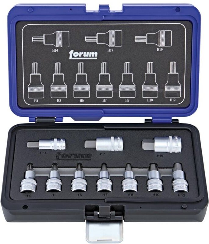 Thumbnail - Schraubendreher-Einsatz-Garnitur 1/2" für Innen-6-kant-Schrauben 10-teilig FORUM