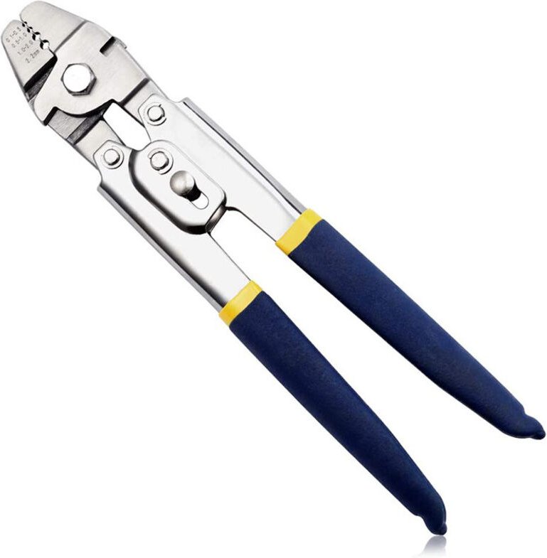 Drahtseil-Crimpzange zum Verpressen von Angelschnüren bis zu 2,2 mm, Drahtseil-Crimpwerkzeug aus Edelstahl