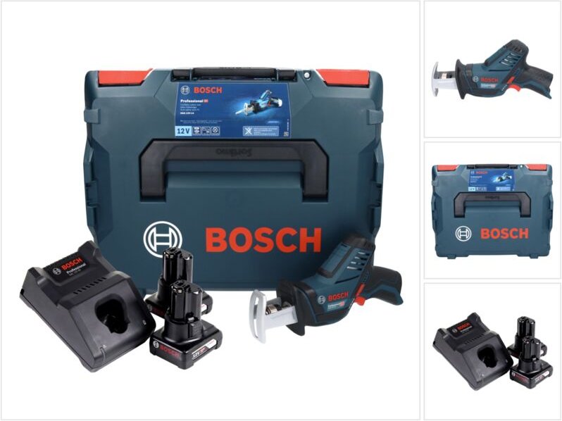 Bosch - gsa 12V-14 Professional Akku Säbelsäge 12 v + 2x Akku 6,0 Ah + Ladegerät + L-Boxx