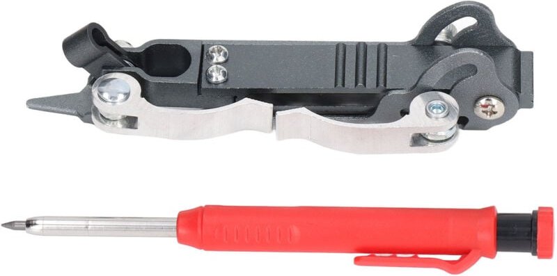 SIXRUN Kompakter Zirkel für Holzbearbeitung, Messwerkzeug für Schule, Bauwesen und Maschinenbau, Grau