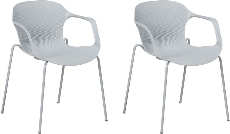 Beliani - Esszimmerstuhl 2er Set Grau Kunststoff/Stahl Modern Minimalismus