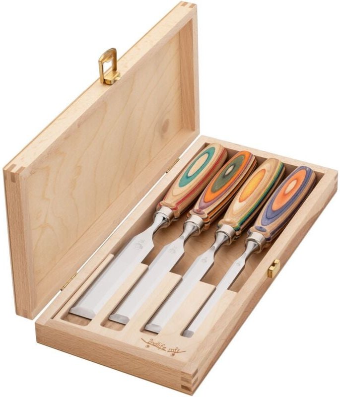 Stechbeitelsatz w i n a c im Holzkasten 4teilig Special Edition 1145000 - Kirschen