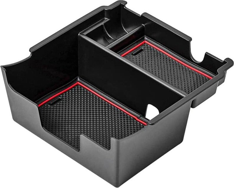 Tlily - Center Console Organizer Tray für Crosstrek 2017-2022 Armlehne Sekundäre Aufbewahrungsbox Zubehör, Rot