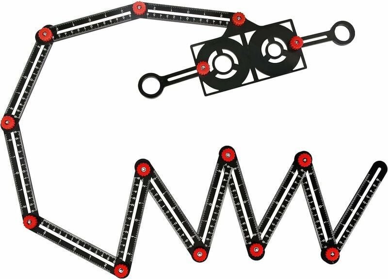 Mehrwinkel-Messlineal, 12 Seitenlöcher, verbessertes Mehrwinkel-Messlineal aus Aluminiumlegierung, Vorlagenwerkzeug mit ...