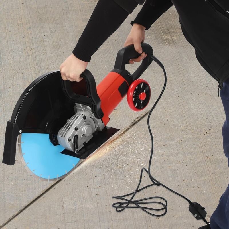 Betonsäge Betonschneider mit 350mm Diamant-Sägeblatt 4000W Reiner Kupfermotor Max. Schnitttiefe: 135mm Nass Trennschneid...