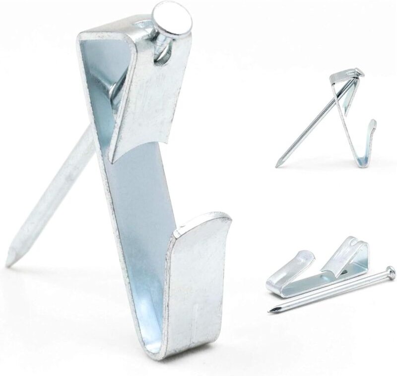 100-Pfund-Fotohaken für Trockenbauwände – robuste Spiegel- und Bilderhaken mit Nägeln – professionelles Rahmen-Befestigu...