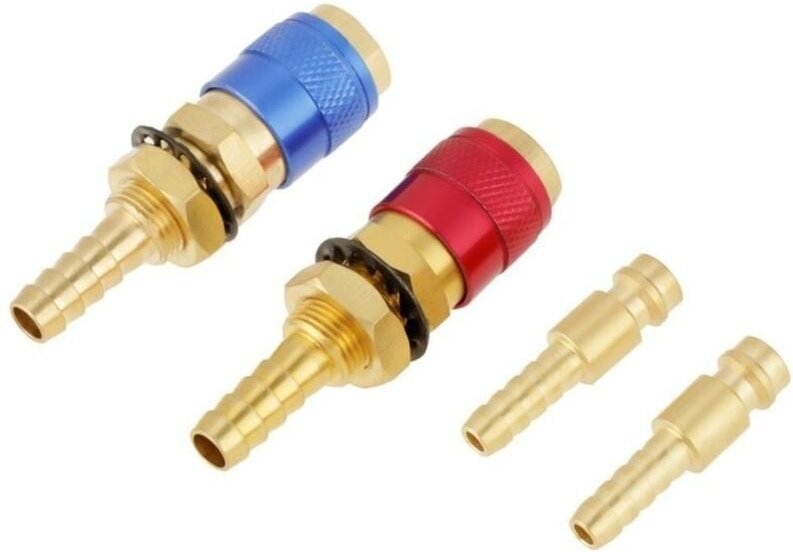 Schnellkupplungen, 2 Stück 8 mm Schnellkupplung für Gas und Wasser, Sauerstoff-Schnellkupplung, WIG-Anschluss, wassergek...