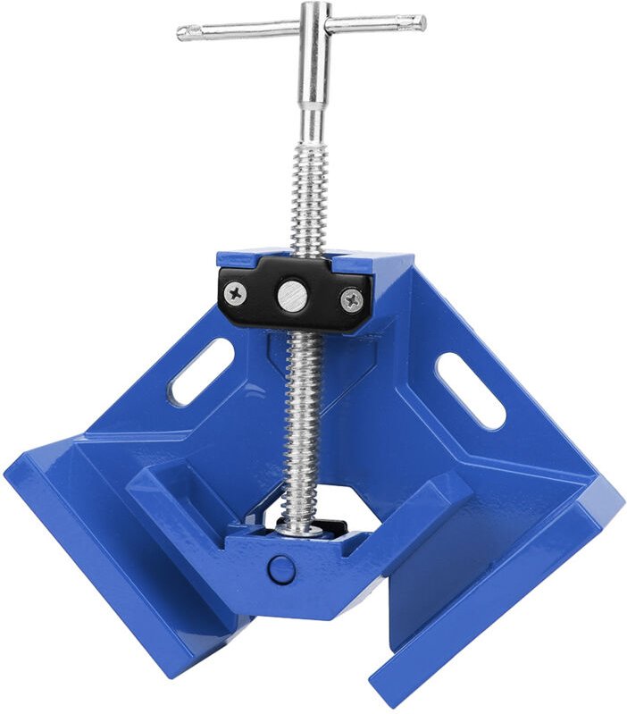 Rechtwinklige Klemme, 90-Grad-Winkelklemme aus Aluminiumlegierung mit T-Griff für Holzbearbeitung, Schreinerwerkzeug (Bl...