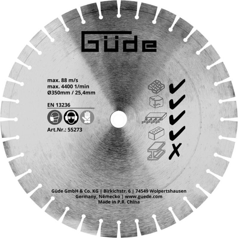 Diamanttrennscheibe segmentiert Ø350mm/25,4mm