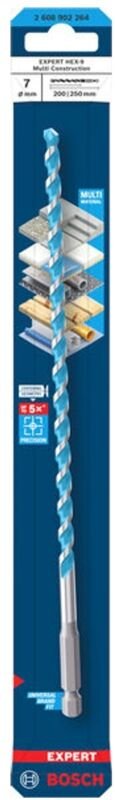 Bosch EXPERT Bohrer HEX-9 Multi Construction, 7 x 200 x 250 mm