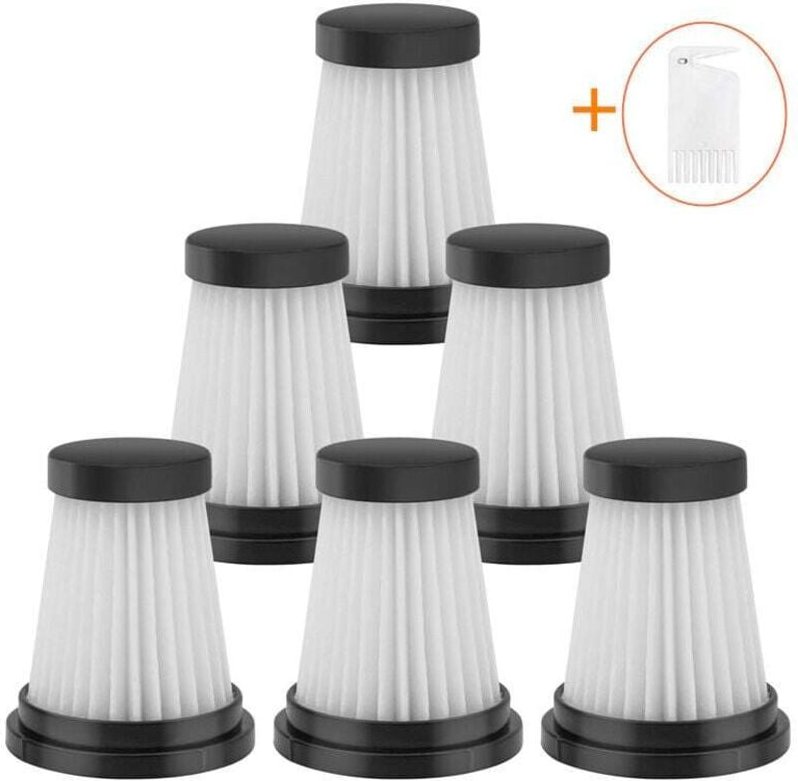6er-Pack Ersatz-HEPA-Filter für Akku-Staubsauger, passend für Moosoo K12, K12 Pro, K13, Genius Invictus One 1.0, X7/2.0 ...