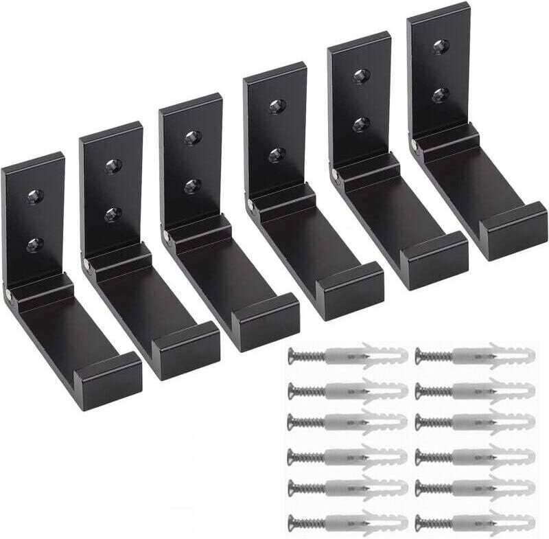 6-teiliges Set faltbarer Haken, faltbare Wandhaken aus Aluminium, Garderobenständer, Kopfhörerhalter, für Kopfhörer, Män...