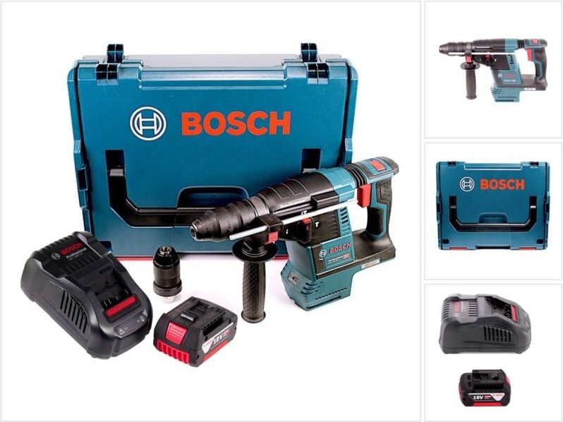 Bosch GBH 18V-26 F Akku Bohrhammer 18V 2,6J brushless SDS plus + 1x Akku 5,0Ah + Schnellladegerät + L-Boxx