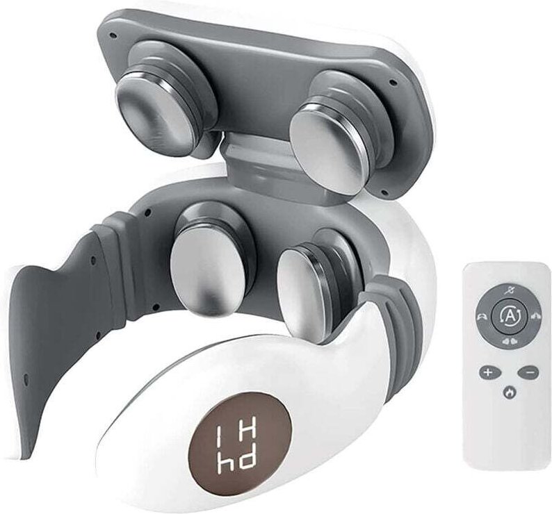 Elektrisches Nackenmassagegerät – inklusive Fernbedienung – 5 Massageprogramme – 3D-Massagekopf mit Magneten