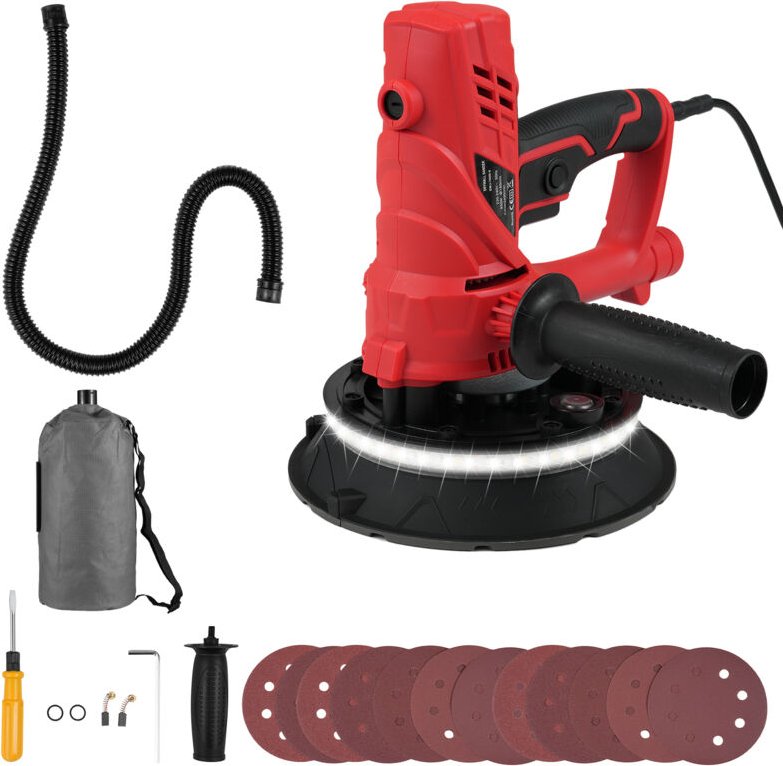Decdeal Handheld Drywall Sander 850W Elektrik mit 12-pcs-Schleifscheiben variable Geschwindigkeit 1500-2600 U / min Wand...
