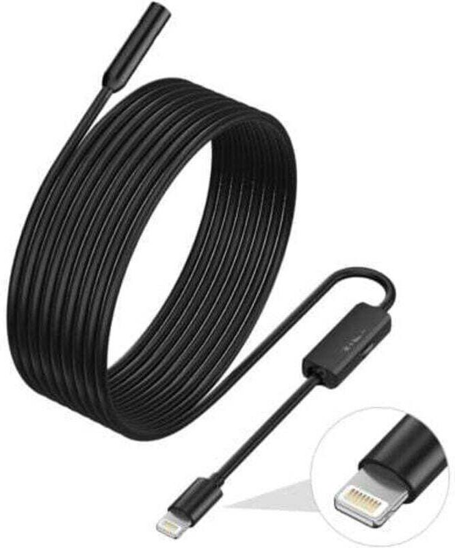 Endoscopio per iPhone, telecamera di ispezione ILIHOME con obiettivo da 5,5 mm per, boroscopio con cavo semirigido da 3,...