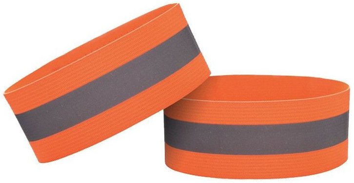 Reflektierendes Armband für Laufrad, Klettverschluss, 4 cm, orange