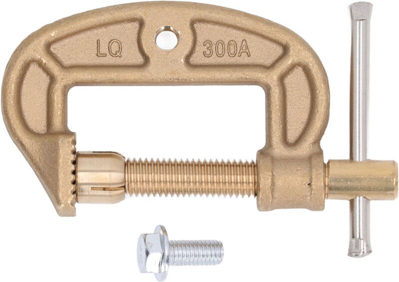 Eosnow Schweiß-Erdungsklemme, Messing, gute elektrische Leitfähigkeit, Anti-Oxidation, G-Stil, 300 A Erdungsklemme