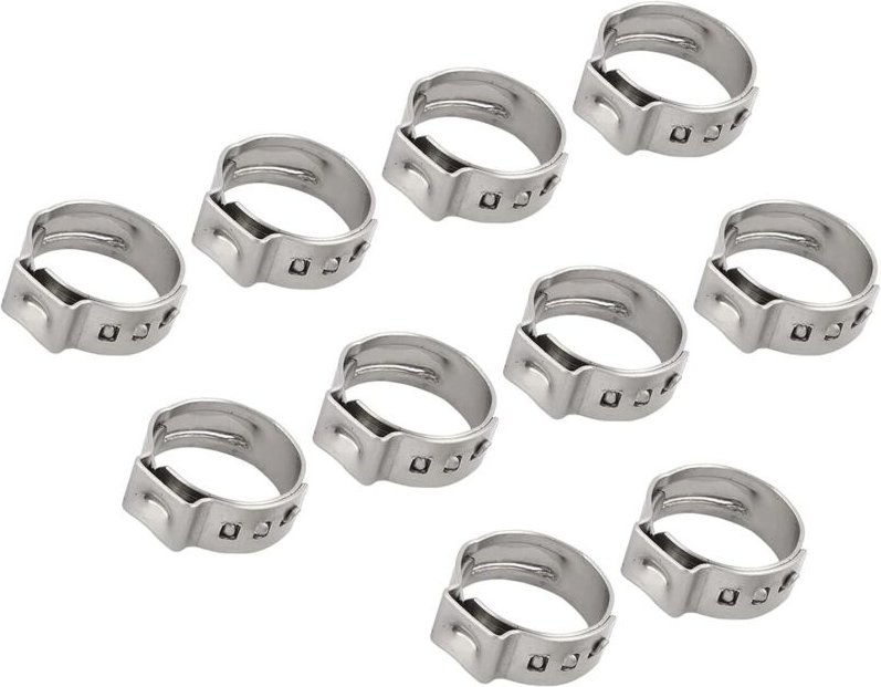 Schlauchschellen mit einem Ohr (12,8 mm – 15,3 mm / 0,5" – 0,6"), 50 Stück, Rohrschellen aus Edelstahl 304 – für die Roh...