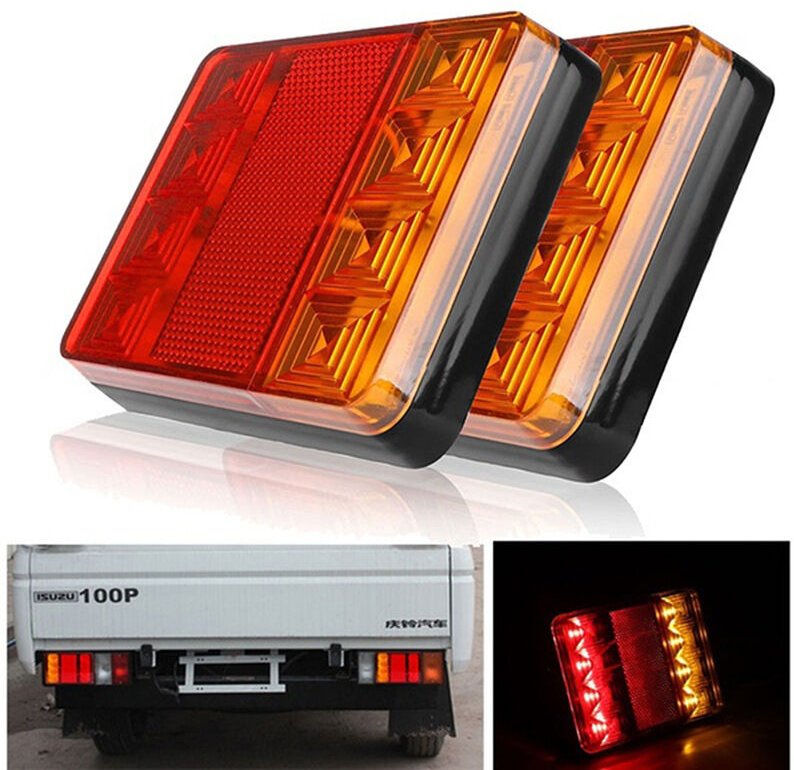 Set mit 2 LED-Anhänger-Rückleuchten, Bremsleuchten, IP65 wasserdicht, universelle Signalleuchten für LKW, Wohnmobil, Tra...