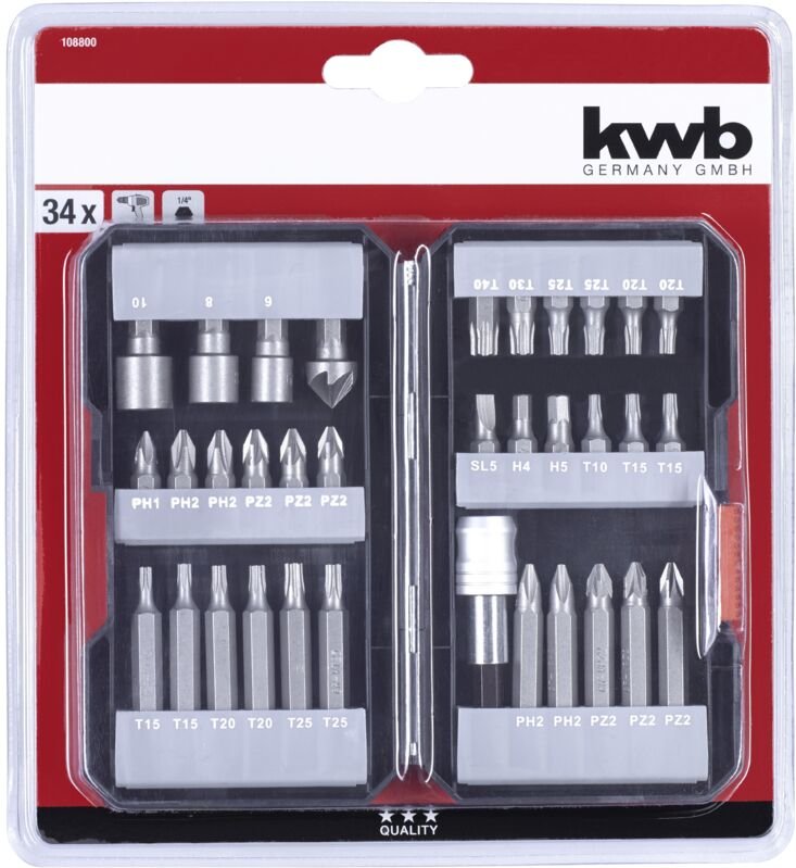 KWB - Set mit 34 verschiedenen Bits einhell 49108800