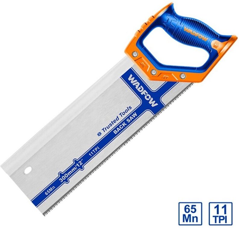 WADFOW 300 mm Feinsäge, 65Mn Stahl, 11TPI, Zahnschutz inklusive