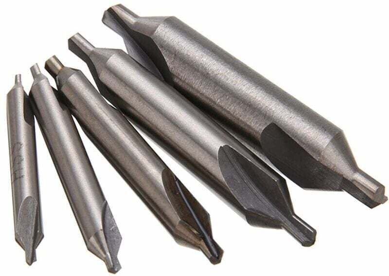 Guazhuni 5-teiliges Zentrierbohrer-Set, Doppelbohrer 1,5/2,0/2,5/3,0/4,0 mm