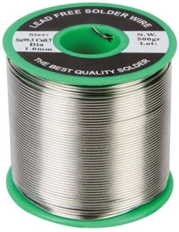 Velleman Lötdraht, bleifrei, Sn 99.3 %, Cu 0.7 %, 1 mm, 500 g, Spule