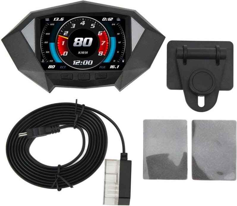 Auto-HUD HD TFT LCD-Bildschirm GPS OBD2-Modus Steigungsmesser Kompass Geschwindigkeitsalarm Digitaler Tachometer.