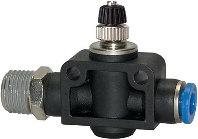 Thumbnail - Drosselrückschlagventil »Blaue Serie«, gerade, r 1/4 a. g-s Ø12mm - Riegler