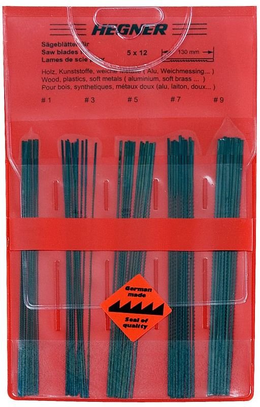 Laubsägeblätter 60-Stück für Holz, Kunststoffe und weiche Metalle - Hegner