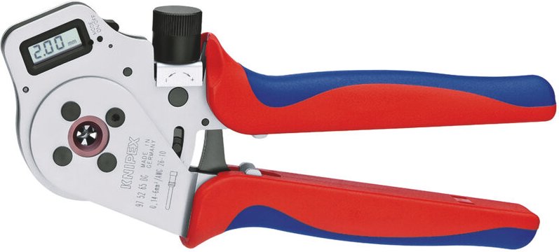 KNIPEX 97 52 65 DG A Vierdornpresszange für gedrehte Kontakte mit Mehrkomponenten-Hüllen verchromt 250 mm