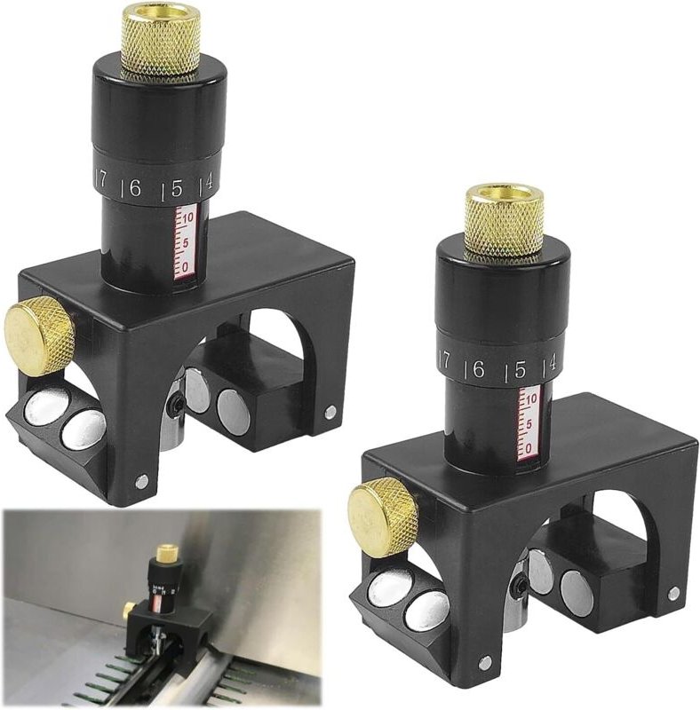 2-Teiliges Set Hobelmesser Einstelllehre, Verstellbares Hobelmesser für 75-125mm, Magnetische Hobelblatt Einstellvorrich...