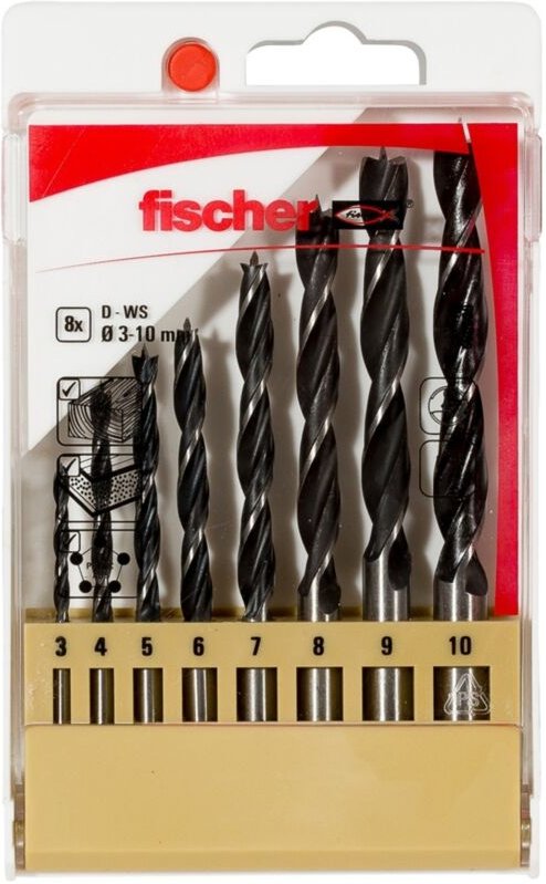 fischer Holzbohrer D-WS Set 3-10mm P 8-teilig