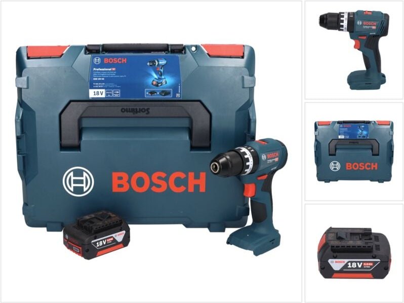 Bosch gsb 18V-45 Akku Schlagbohrschrauber 18 v 45 Nm Brushless + 1x Akku 5,0 Ah + L-Boxx - ohne Ladegerät