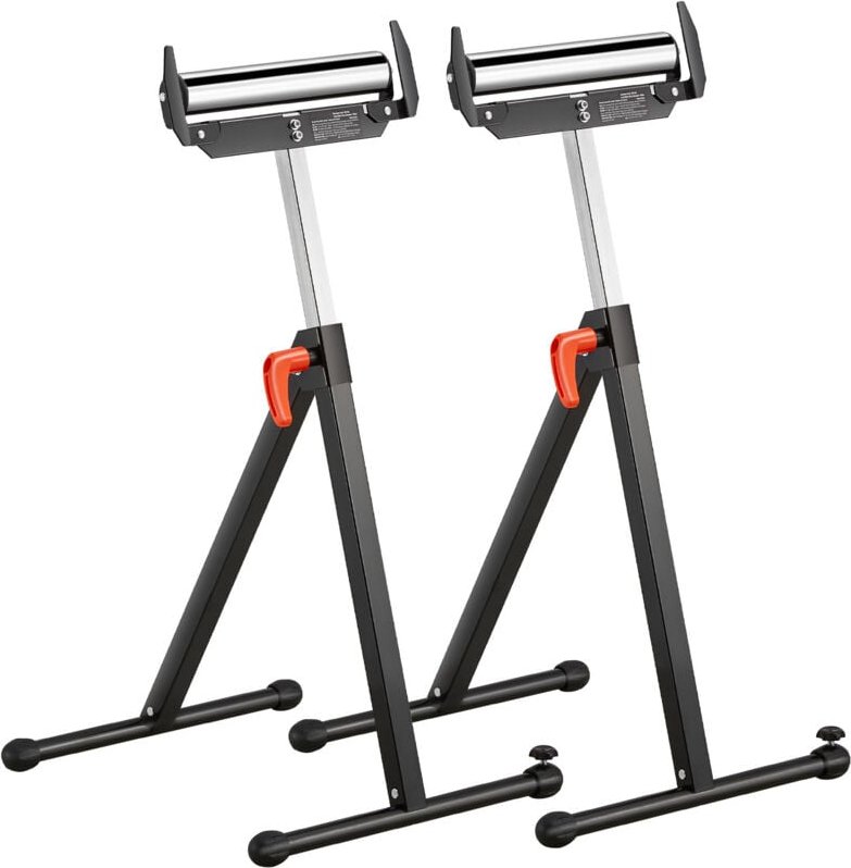 Rollenständer, höhenverstellbar 27-43 Zoll, 250 lb Tragkraft, Schwerlast, für Auslauf-Holzbearbeitungs-Verlängerungsstüt...