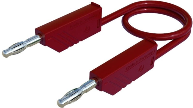 SKS Hirschmann CO MLN SIL 25/1 Messleitung Lamellenstecker 4 mm Lamellenstecker 4 mm 25.00 cm Rot 1