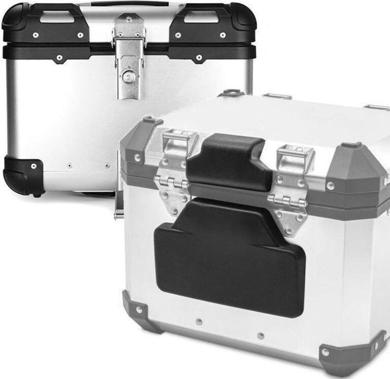 Set: Topcase Alu XS45 arg 45 Liter + Rückenkissen Beifahrer