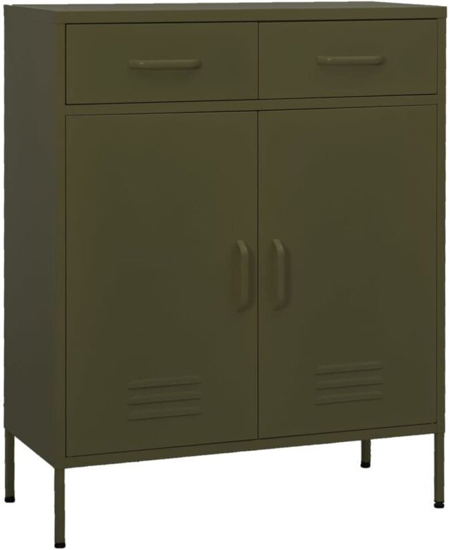 Lagerschrank Olivgrün 80x35x101,5 cm Stahl - Vidaxl