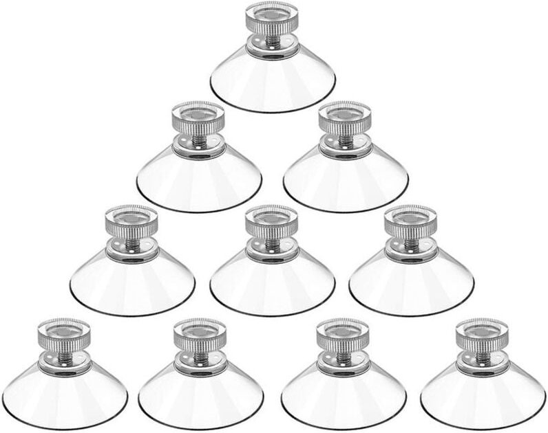 Saugnapf Ø 40 mm, 10 Stück Saugnäpfe M5-Gewinde Edelstahl, Saugnäpfe mit Rändelmutter klar,