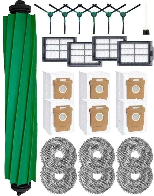 24-teiliges Zubehörset für den iRobot Roomba Plus 405/505 Kombi-Saugroboter: 1 Hauptbürste, 6 Seitenbürsten, 4 HEPA-Filt...