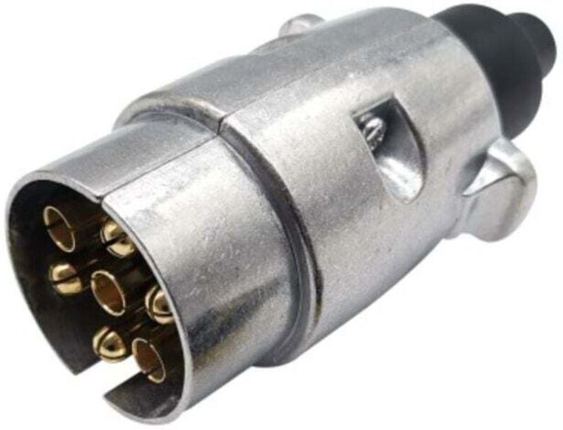 7-poliger Metallstecker für Anhängerkupplung, wasserdichter 7-poliger elektrischer Anschluss für Anhänger, 12-V-7-polige...