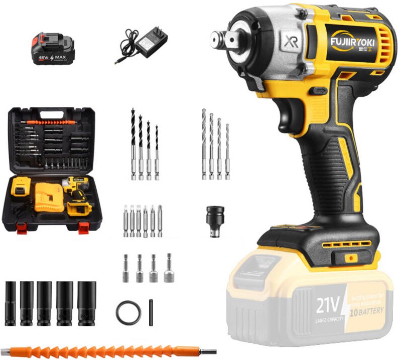 21V Schlagschrauber – Akku-Schlagschrauber mit bürstenlosem Motor, 300 Nm Drehmoment, Radbolzen, 29-teiliges Zubehörset ...