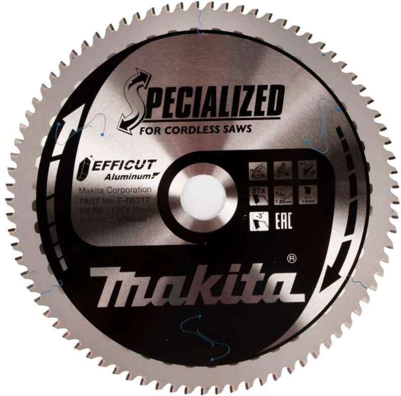Efficut Sägeblätter für Metall 260 x 30 mm • 81 Zähne - Makita