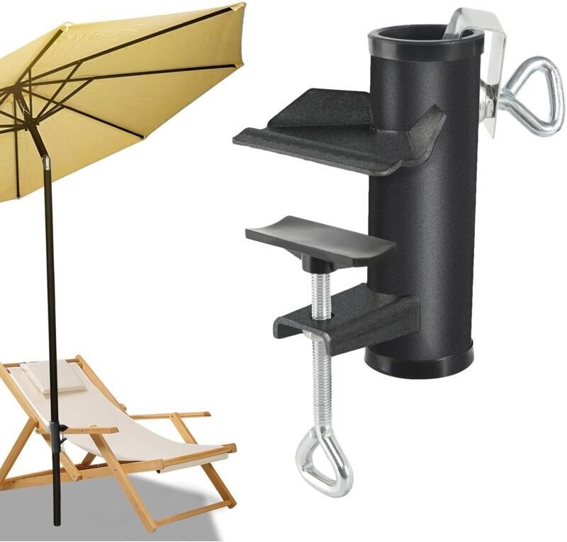 Sonnenschirmhalter für Balkon, Sonnenschirmständer für Strand und Terrasse, Sonnenschirmhalterung für Balkongeländer, So...