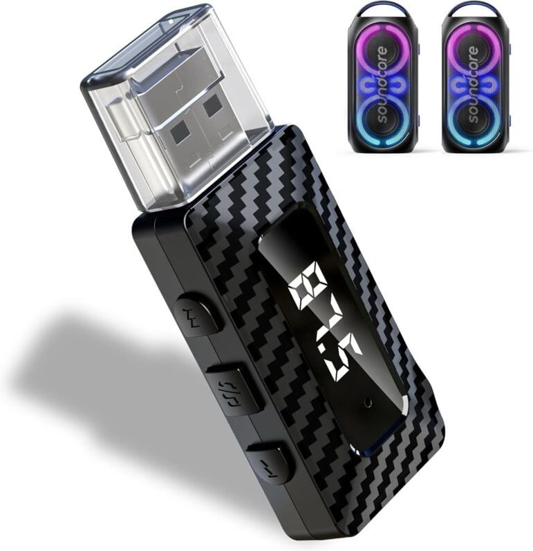 Bluetooth 5.3 Adapter – Bluetooth-Empfänger fürs Auto – Bluetooth-Sender – Bluetooth-Adapter fürs Auto (TV-Anschluss) – ...